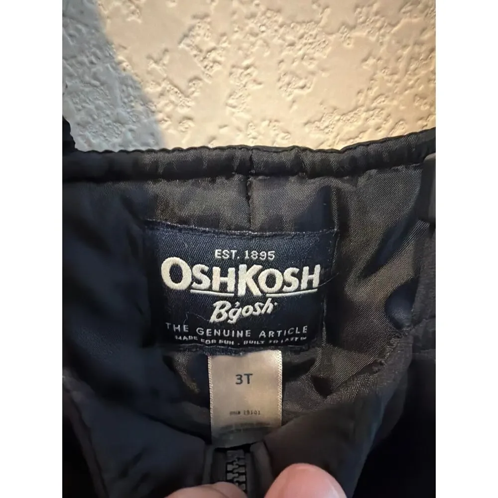 ⭐️ Kids Oshkosh Black Snowsuit Size 3T Snow Winter Warm Sledding